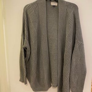 Slouchy grey cable knit sweater